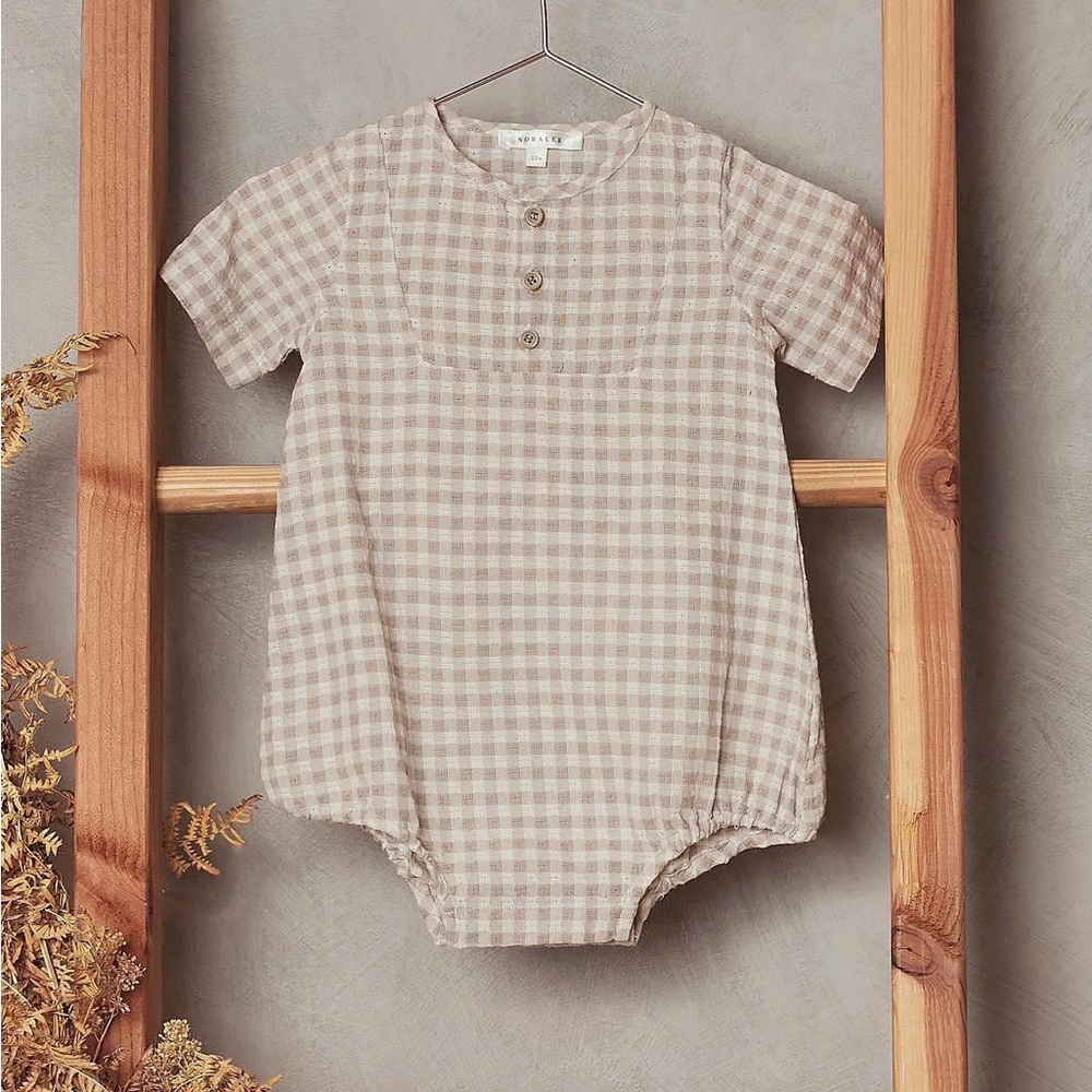 Noralee Beau Romper Dove Check